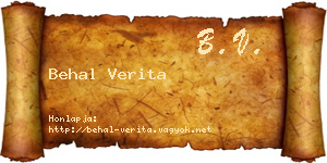 Behal Verita névjegykártya